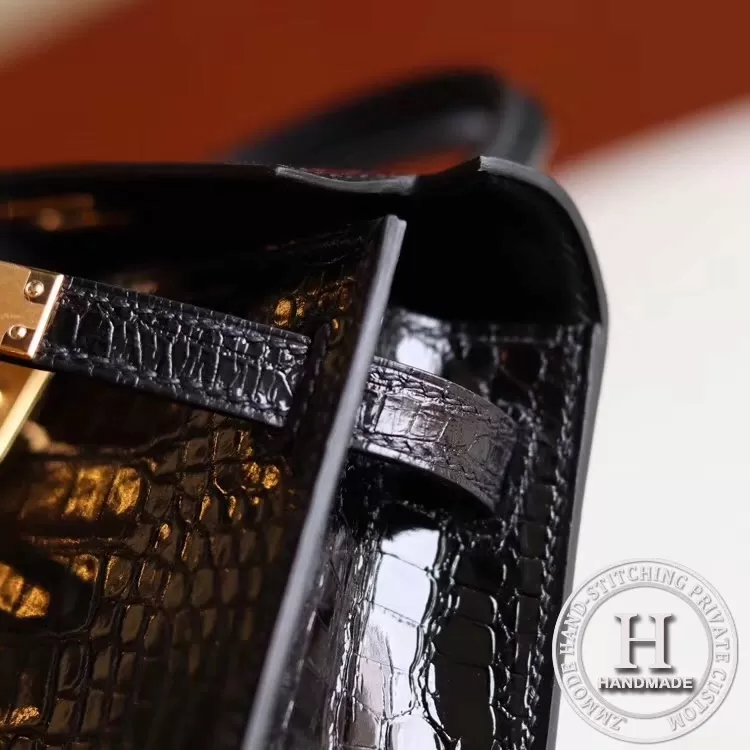 89 Noir Alligator Crocodile Shinny MINI KELLY II GHW/ PHW