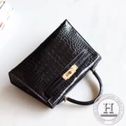 89 Noir Alligator Crocodile Shinny MINI KELLY II GHW/ PHW