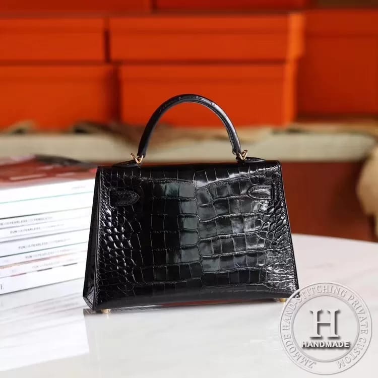 89 Noir Alligator Crocodile Shinny MINI KELLY II GHW/ PHW