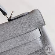4Z Gris Mouette Togo Kelly 32 Bag PHW/GHW