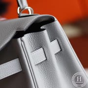 4Z Gris Mouette Togo Kelly 32 Bag PHW/GHW