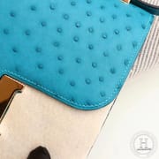 HERMES Constance 24CM  7F 孔雀蓝 金扣