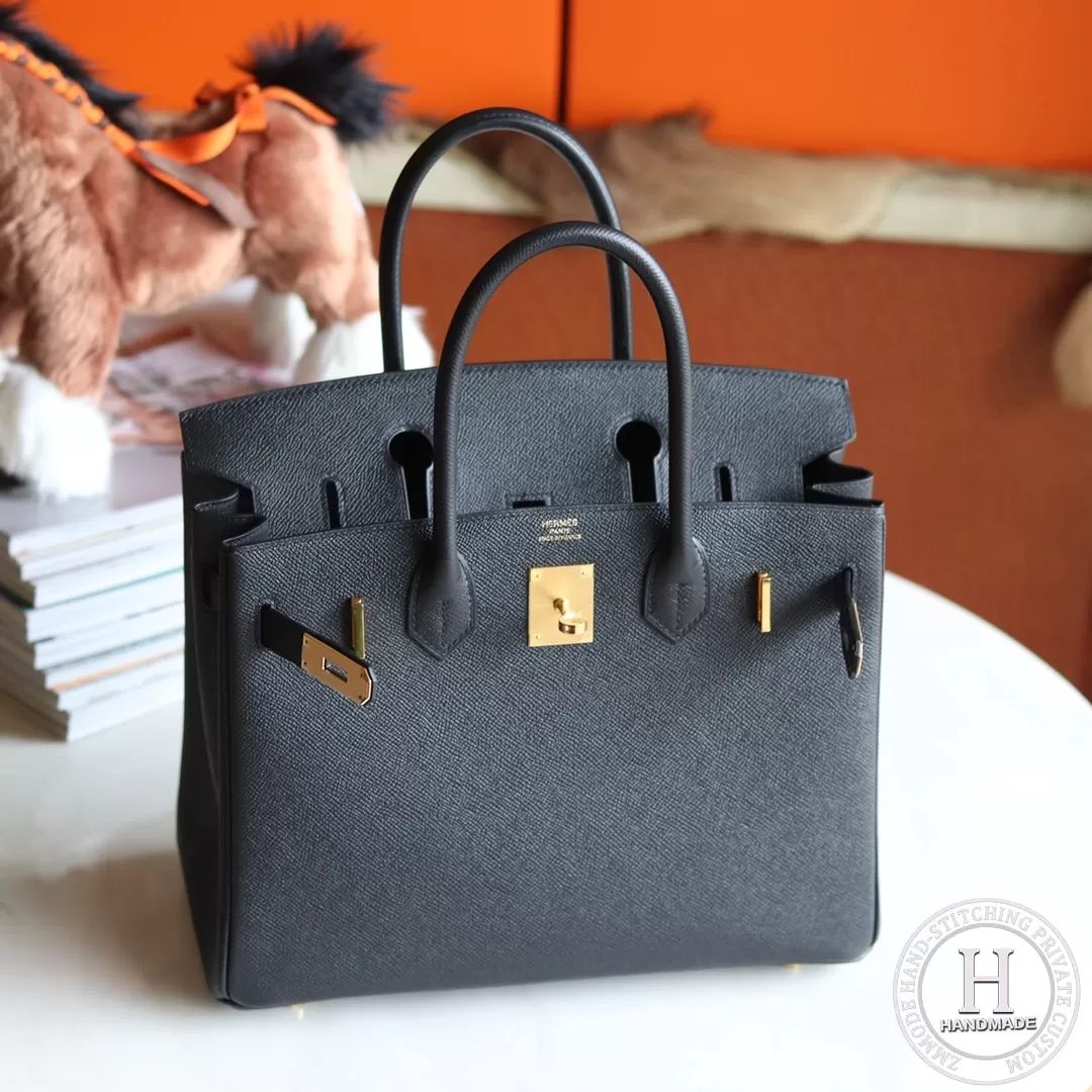 89 Noir Epsom Birkin 30cm GHW