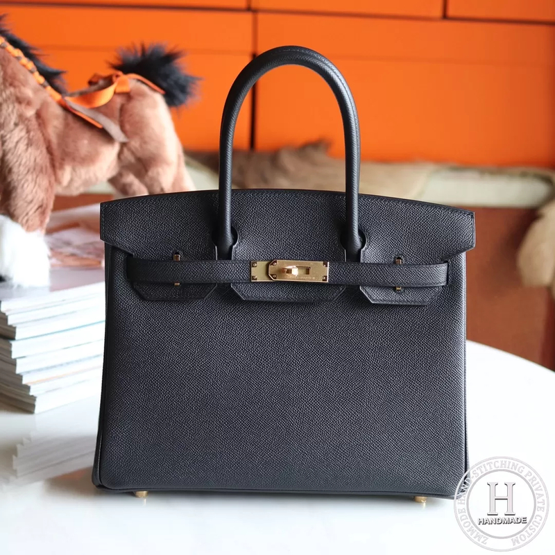 89 Noir Epsom Birkin 30cm GHW