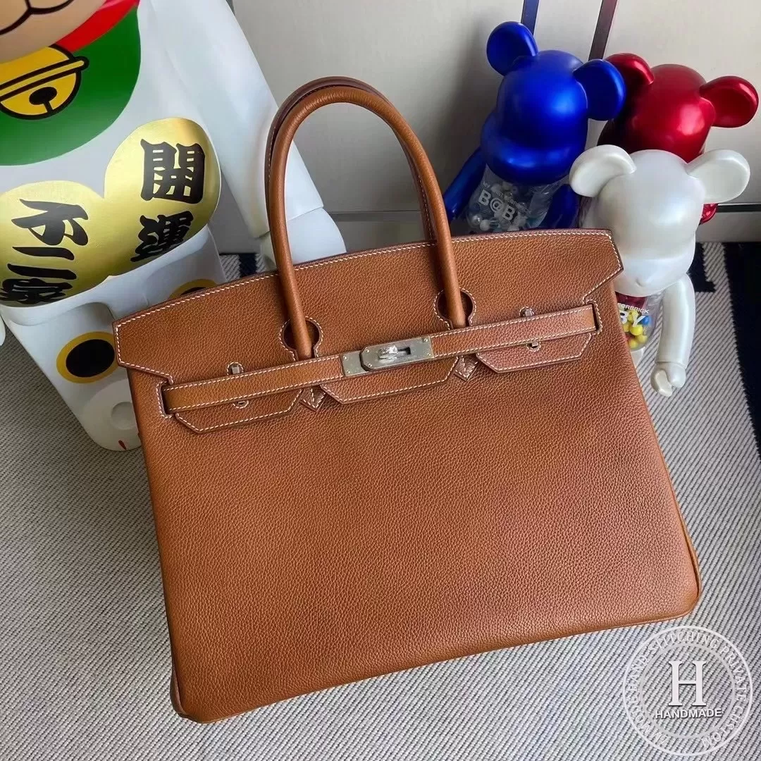 Hermes Birkin 35cm Barenia Faubourg  34 Fauve