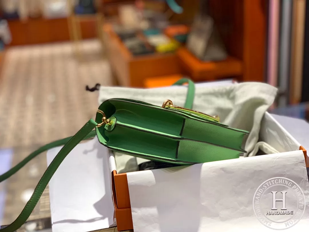 Hermes Roulis mini 19 Evercolor 3I Vert Criquet