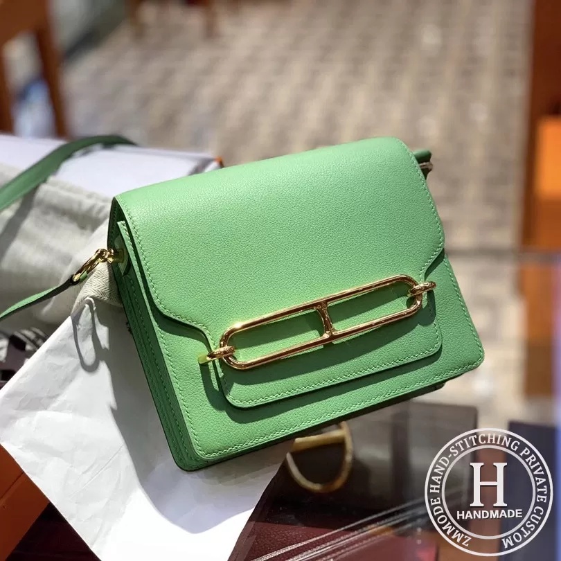 Hermes Roulis mini 19 Evercolor 3I Vert Criquet