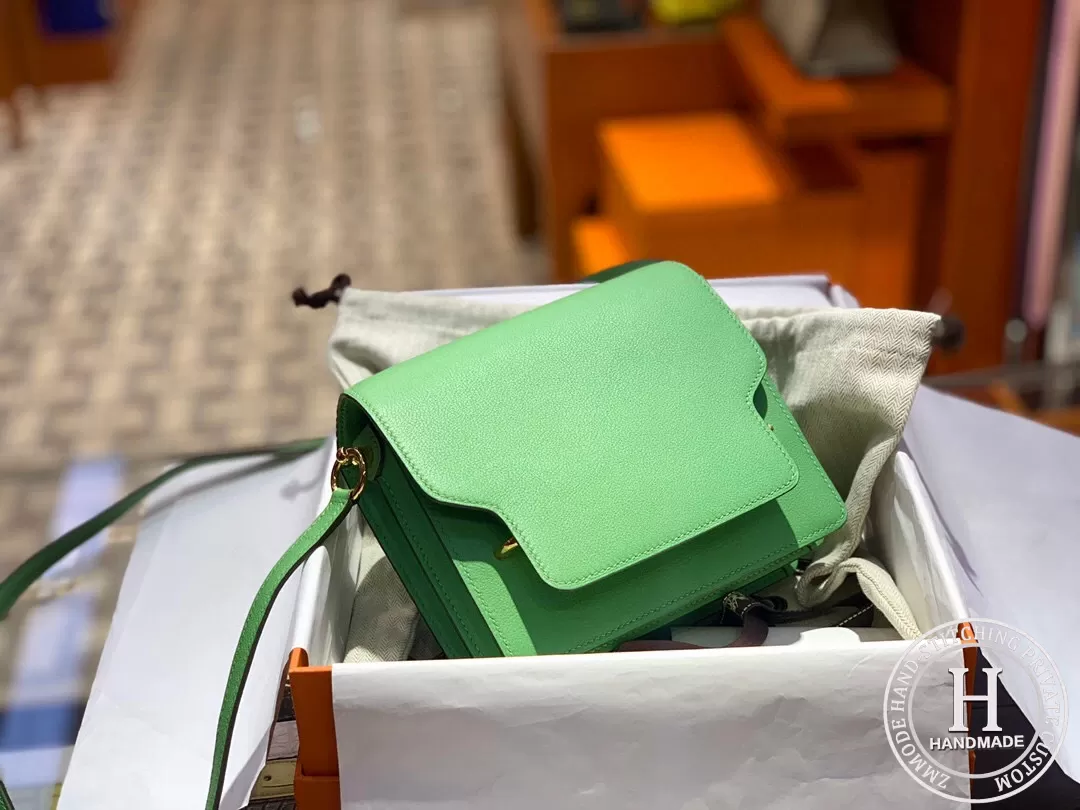 Hermes Roulis mini 19 Evercolor 3I Vert Criquet