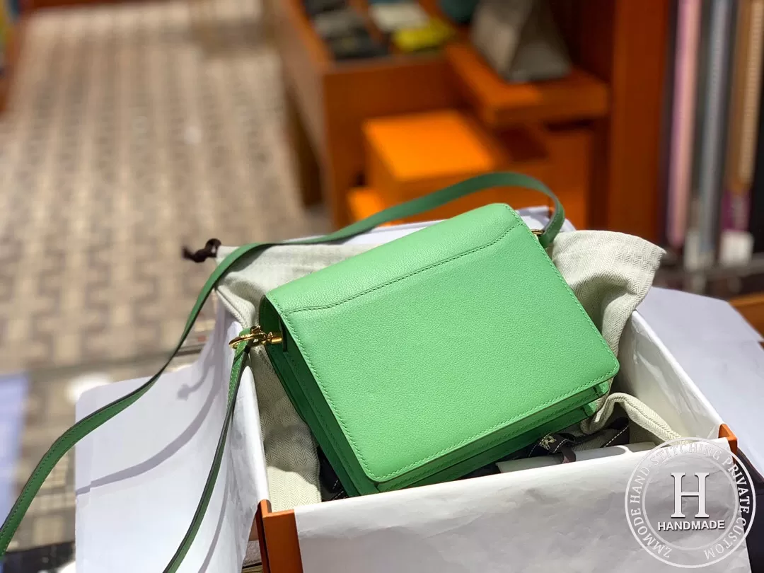 Hermes Roulis mini 19 Evercolor 3I Vert Criquet