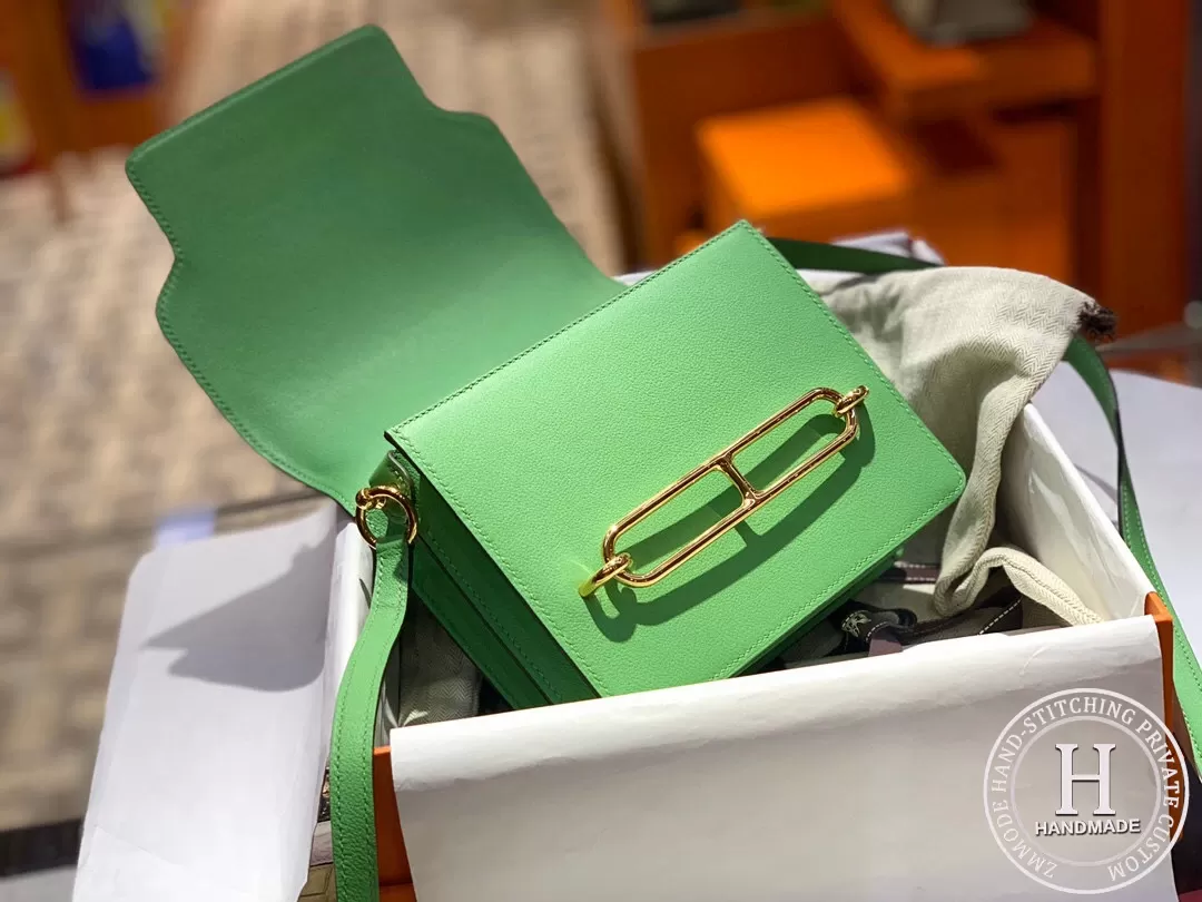 Hermes Roulis mini 19 Evercolor 3I Vert Criquet
