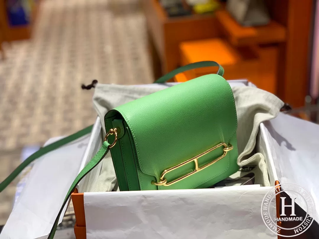 Hermes Roulis mini 19 Evercolor 3I Vert Criquet