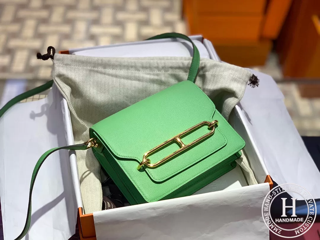 Hermes Roulis mini 19 Evercolor 3I Vert Criquet