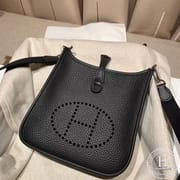Evelyn Mini Clemence Tc皮 黑色 银扣