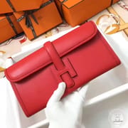 HERMES Jige Elan 29cm Swif Q5 Rouge Casaqbe