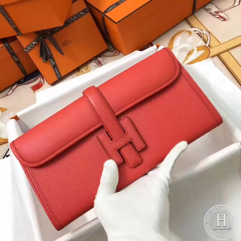 HERMES  Jige Elan 29cm Epsom  T5 Rose Jaipur