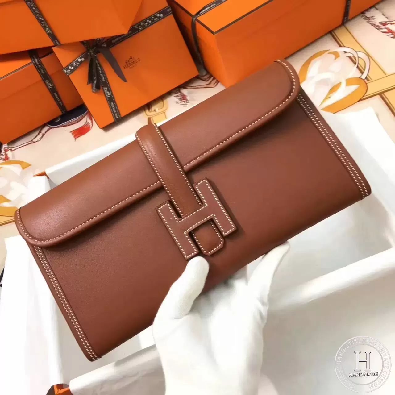 HERMES Jige Elan 29cm Swift 37 Gold