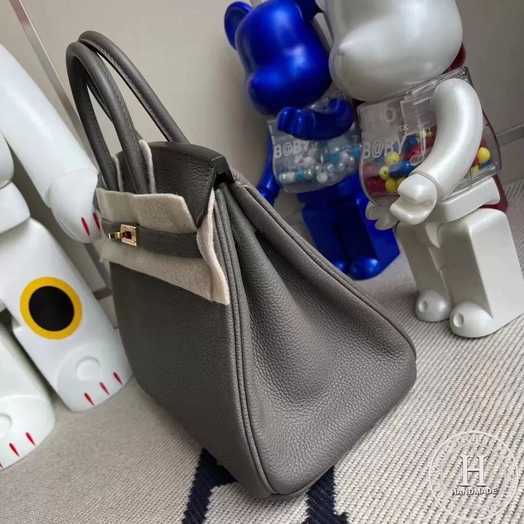 Hermes Birkin 25cm Togo 8F Etain