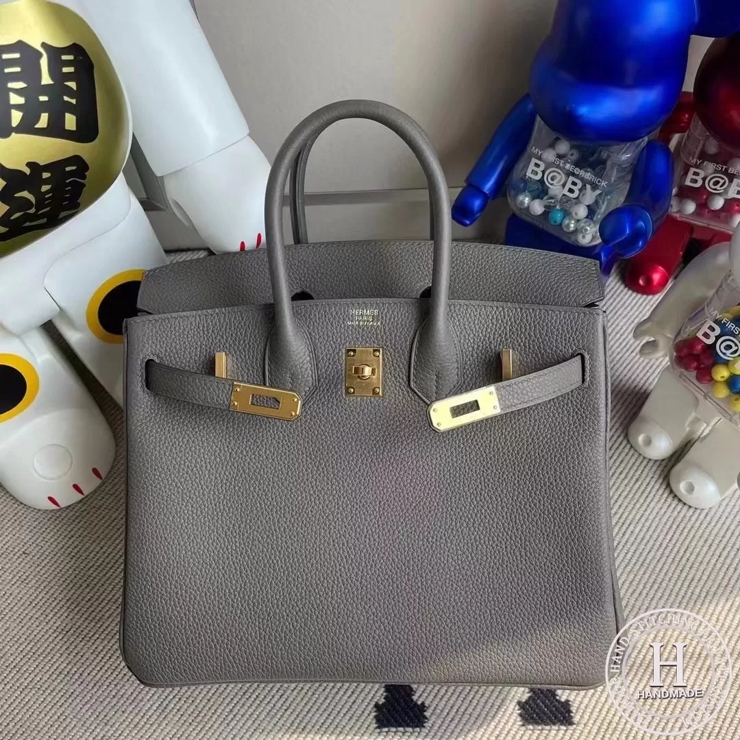 Hermes Birkin 25cm Togo 8F Etain Hermes Birkin 25cm Togo 8F Etain