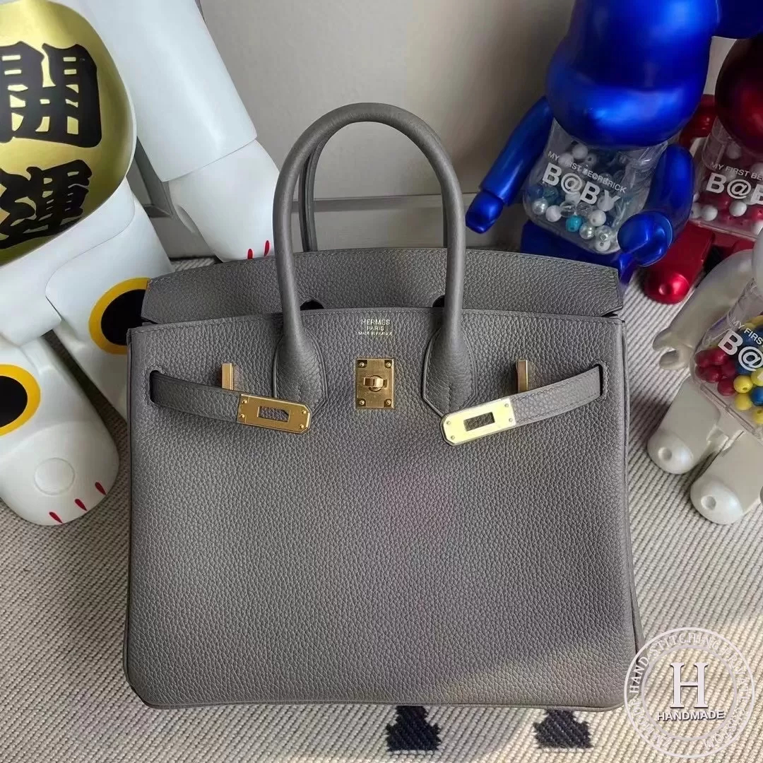 Hermes Birkin 25cm Togo 8F Etain