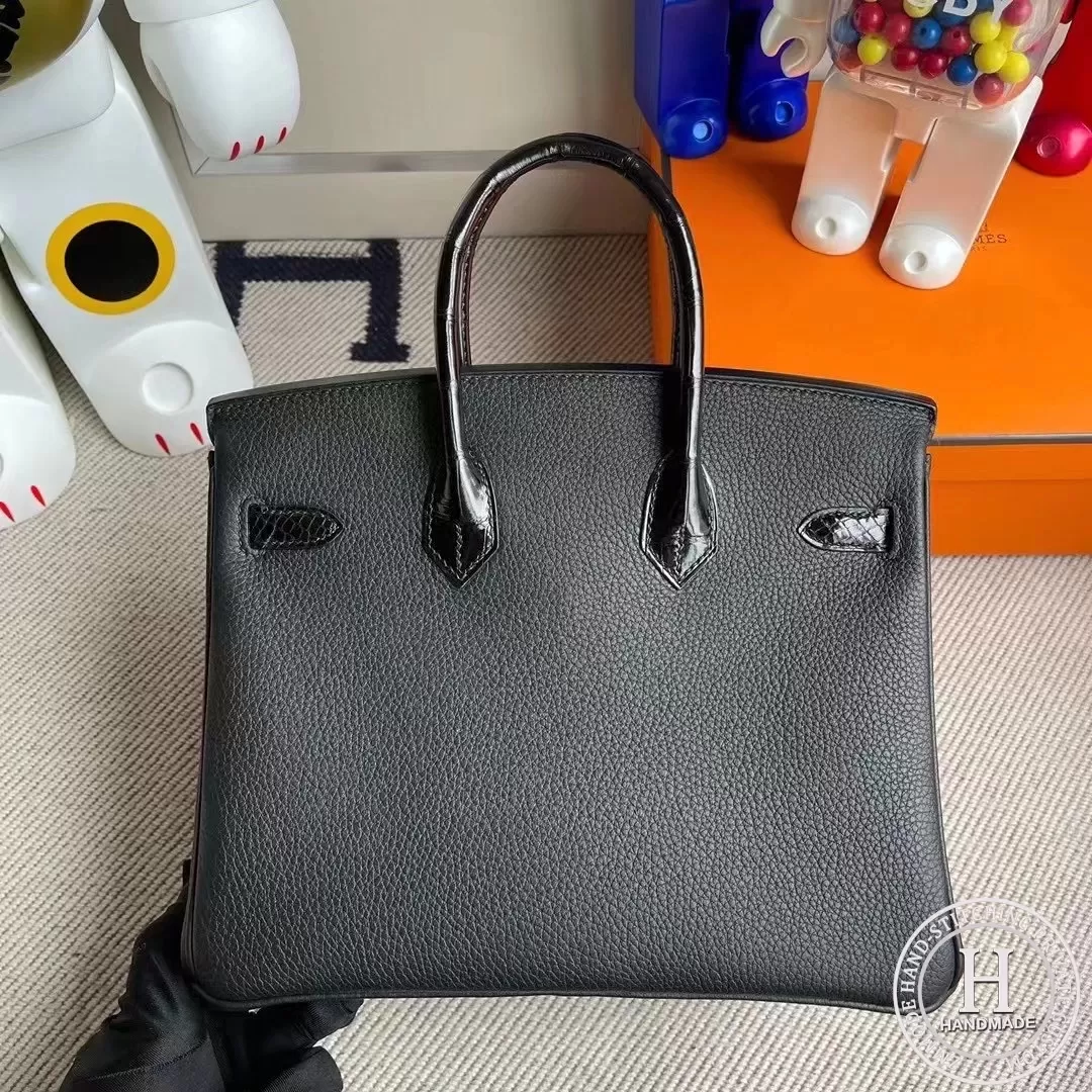 Hermes Birkin 25cm Touch 89 Noir Togo Shiny Nilo Crocodile Hermes Birkin 25cm Touch 89 Noir Togo Shiny Nilo Crocodile
