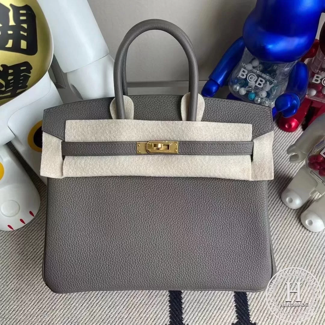 Hermes Birkin 25cm Togo 8F Etain Hermes Birkin 25cm Togo 8F Etain