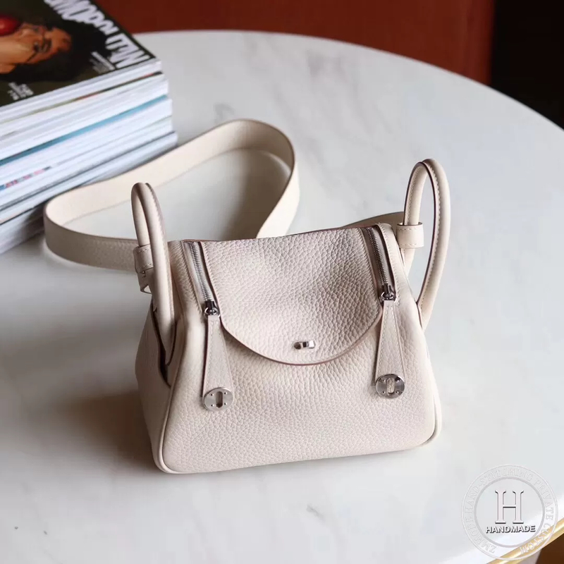 HERMES MINI LINDY 20 BAG TC 10 craie