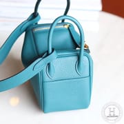 HERMES MINI LINDY 20 BAG TC W0 Vert bosphore