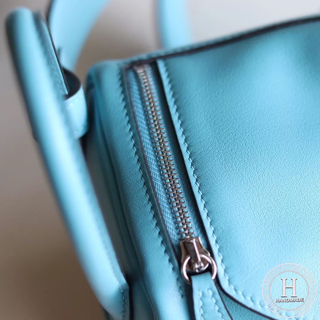 HERMES MINI LINDY 20 BAG Swift P3 Blue de nord PHW