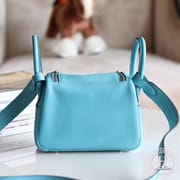 HERMES MINI LINDY 20 BAG Swift P3 Blue de nord PHW