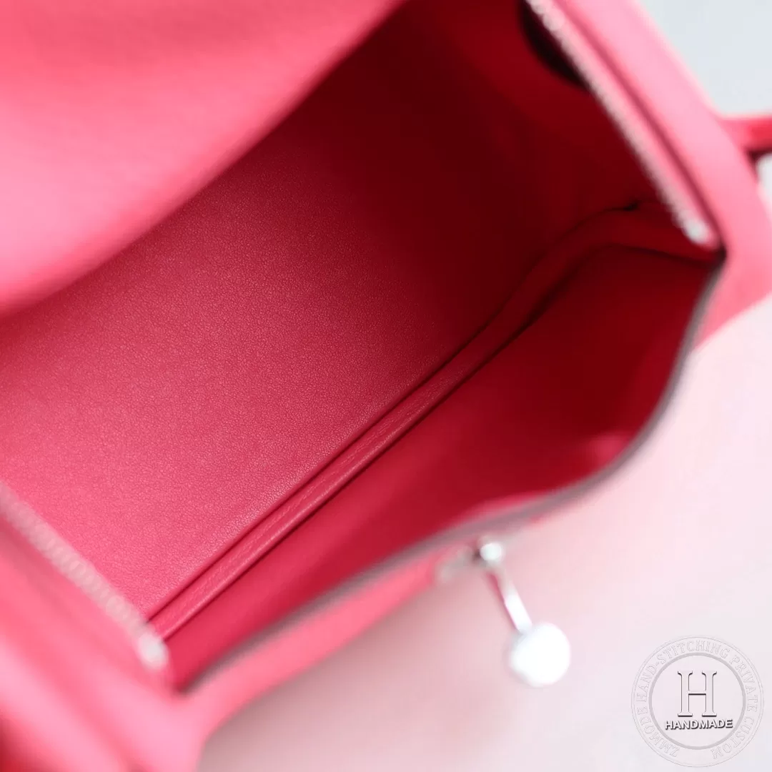 HERMES MINI LINDY 20 BAG  clemence TC 8W Rose Azalea PHW
