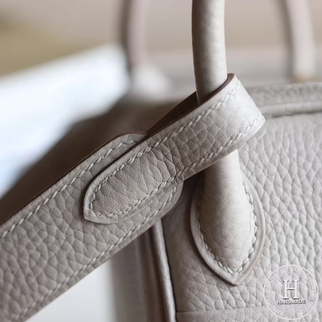 HERMES MINI LINDY 20 BAG  clemence TC 80 Pearl Grey