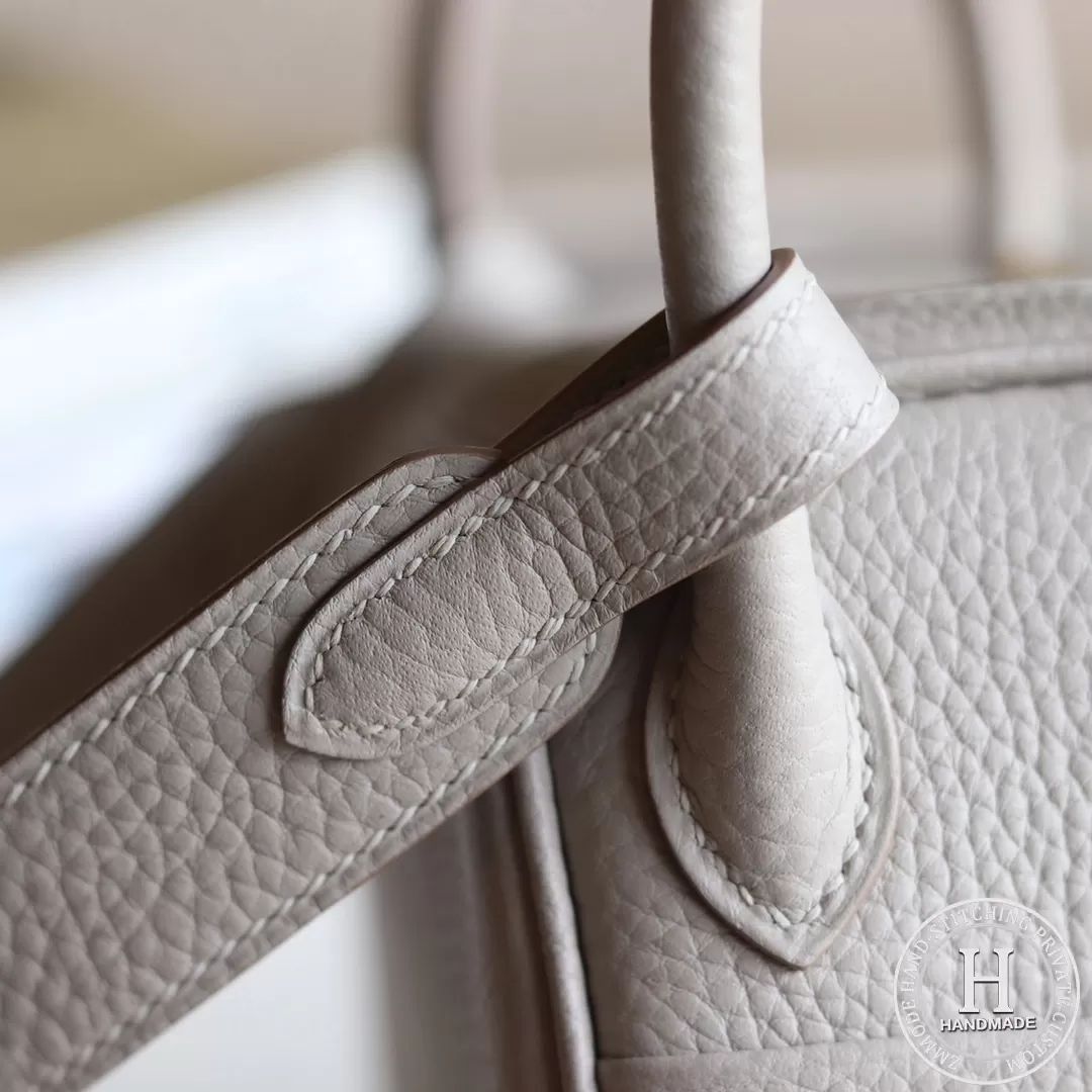 HERMES MINI LINDY 20 BAG  clemence TC 80 Pearl Grey