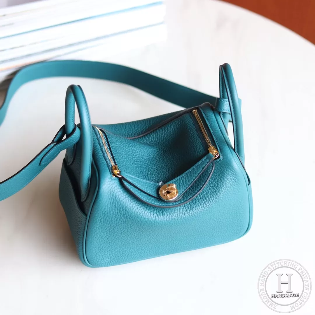 HERMES MINI LINDY 20 BAG TC W0 Vert bosphore HERMES MINI LINDY 20 BAG TC W0 Vert bosphore