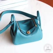 HERMES MINI LINDY 20 BAG TC W0 Vert bosphore