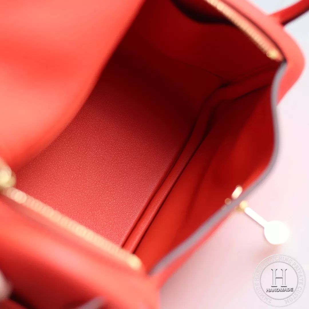 HERMES MINI LINDY 20 BAG clemence TC S3 Rose de course GHW