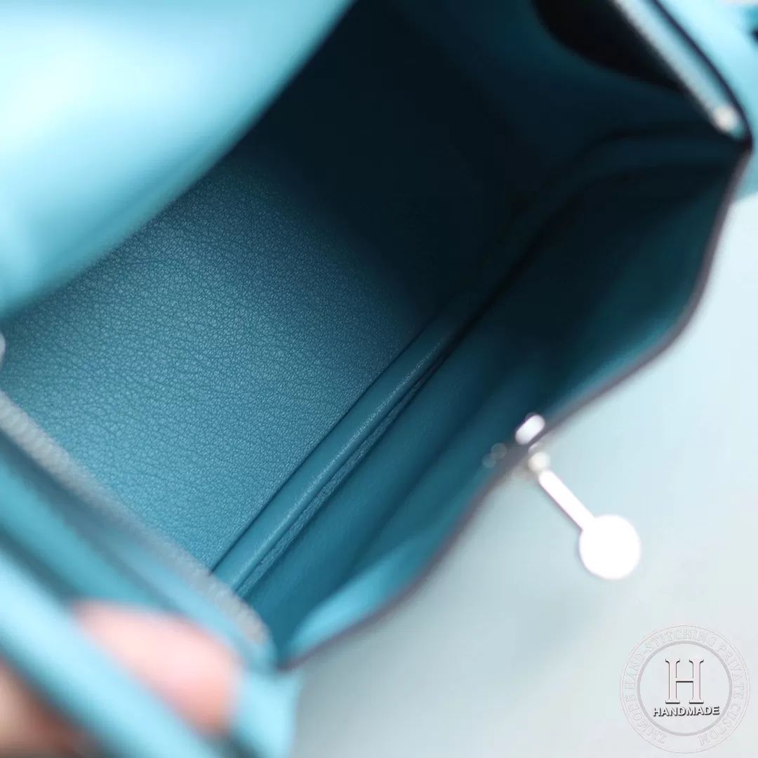 HERMES MINI LINDY 20 BAG Swift P3 Blue de nord PHW
