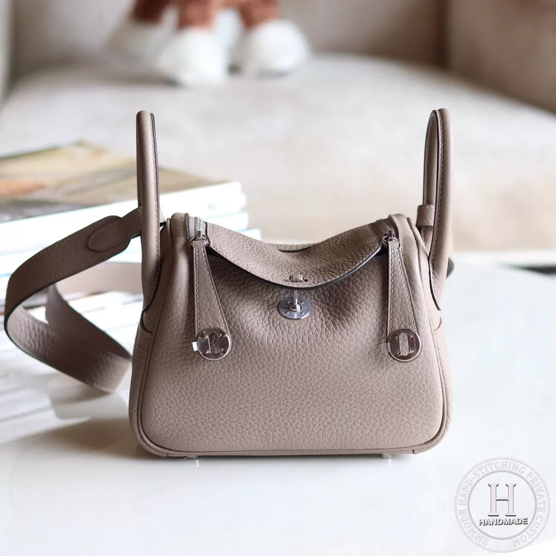 HERMES MINI LINDY 20 BAG M8 GRIS ASPHALT CLEMENCE PHW (SHW)