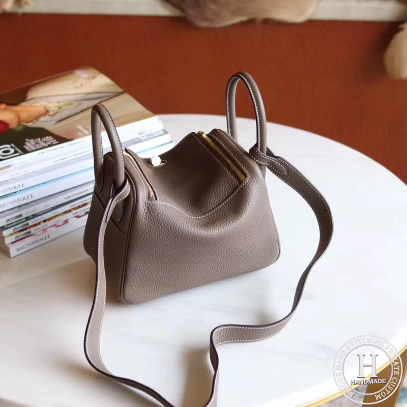 HERMES MINI LINDY 20 BAG TC18 Etoupe GHW