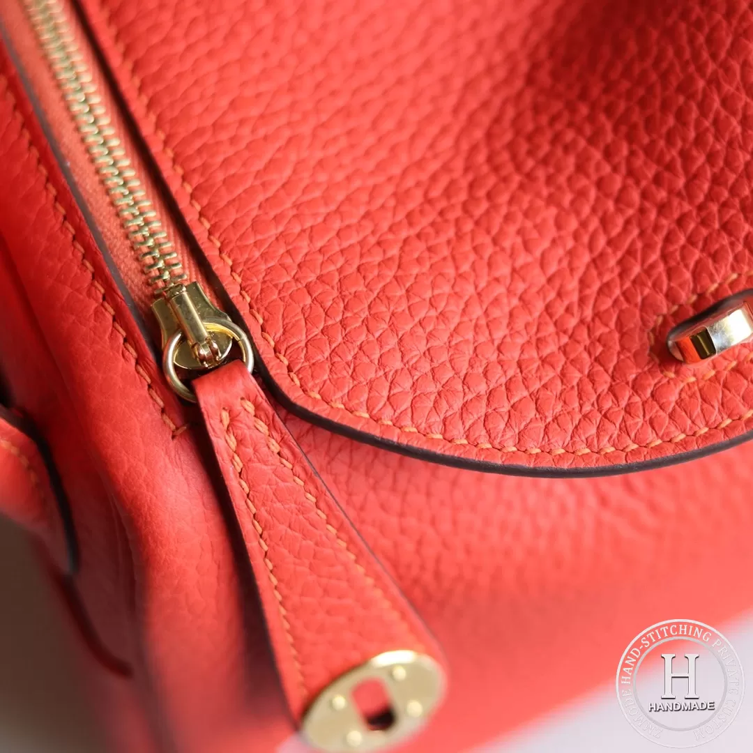 HERMES MINI LINDY 20 BAG clemence TC S3 Rose de course GHW HERMES MINI LINDY 20 BAG clemence TC S3 Rose de course GHW
