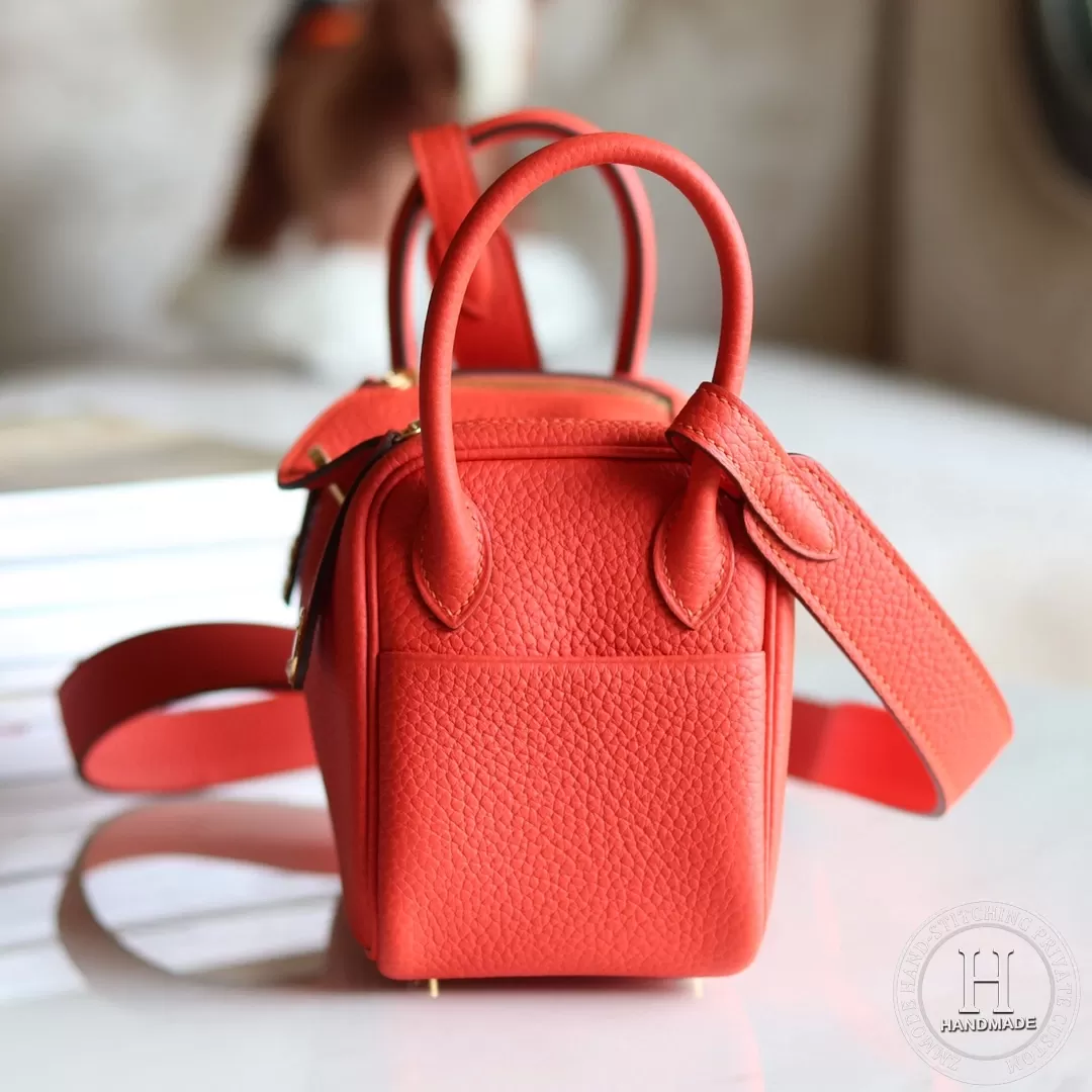 HERMES MINI LINDY 20 BAG clemence TC S3 Rose de course GHW HERMES MINI LINDY 20 BAG clemence TC S3 Rose de course GHW