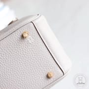 HERMES MINI LINDY 20 BAG  clemence TC 80 Pearl Grey