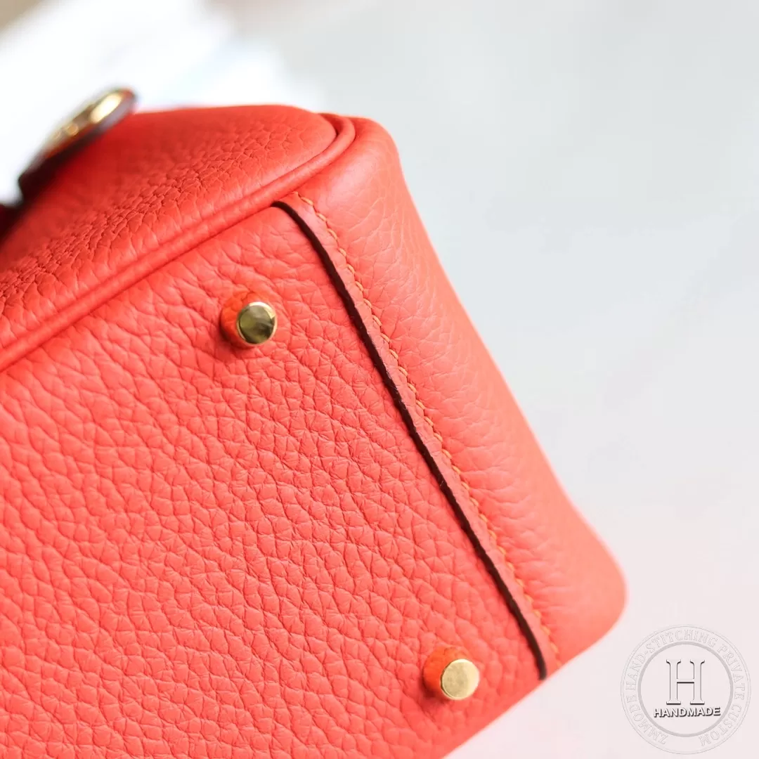 HERMES MINI LINDY 20 BAG clemence TC S3 Rose de course GHW HERMES MINI LINDY 20 BAG clemence TC S3 Rose de course GHW