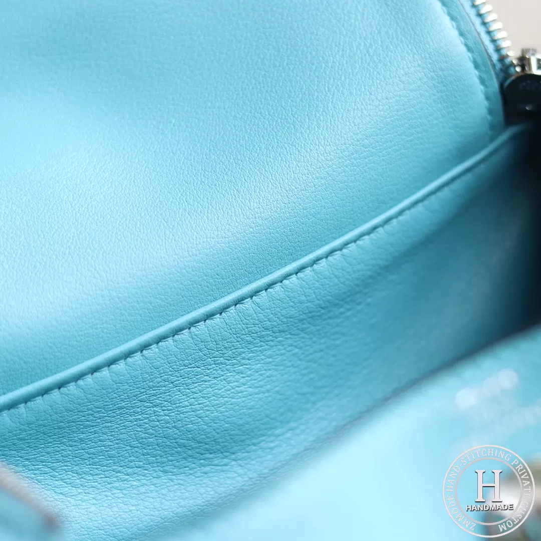 HERMES MINI LINDY 20 BAG Swift P3 Blue de nord PHW