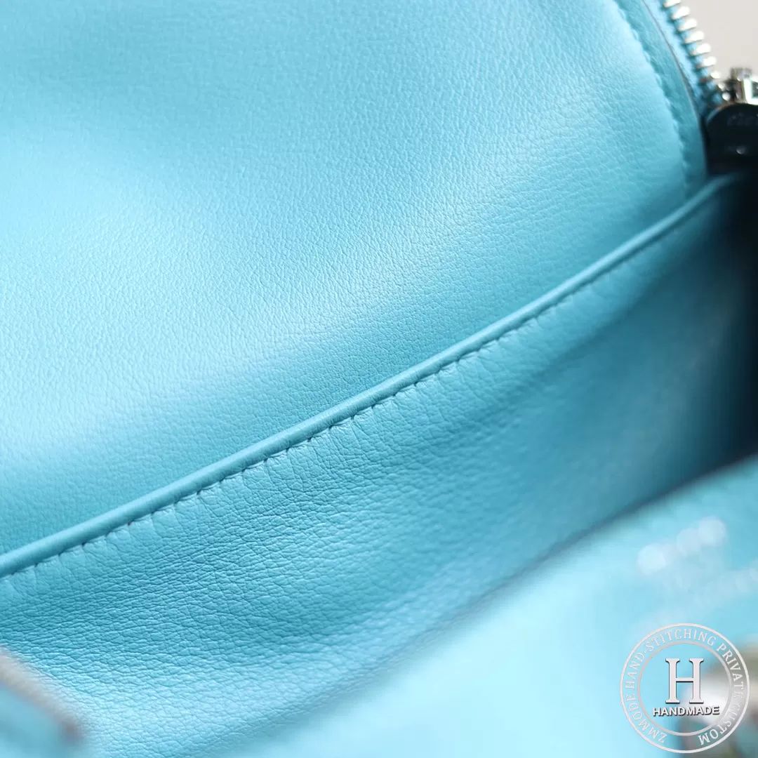 HERMES MINI LINDY 20 BAG Swift P3 Blue de nord PHW