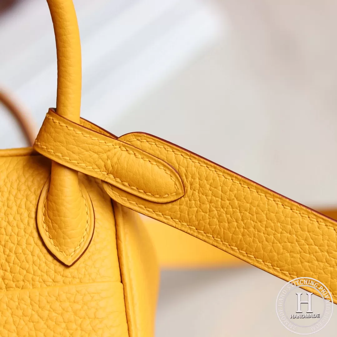HERMES MINI LINDY 20 BAG TC 9D Ambre Clemence SHW HERMES MINI LINDY 20 BAG TC 9D Ambre Clemence SHW