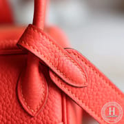 HERMES MINI LINDY 20 BAG clemence TC S3 Rose de course GHW
