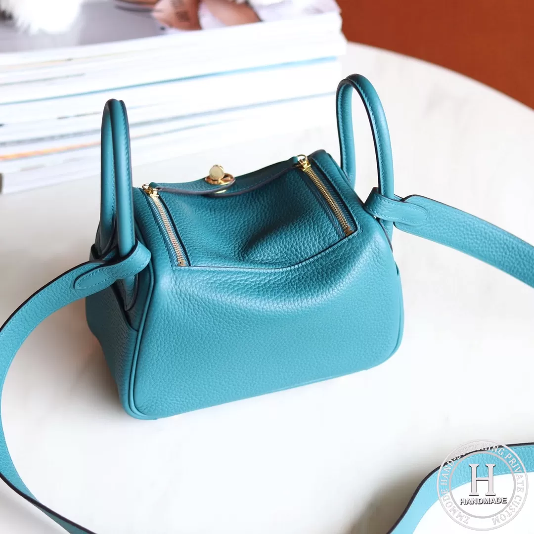 HERMES MINI LINDY 20 BAG TC W0 Vert bosphore HERMES MINI LINDY 20 BAG TC W0 Vert bosphore