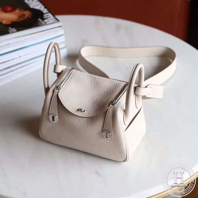 HERMES MINI LINDY 20 BAG TC 10 craie