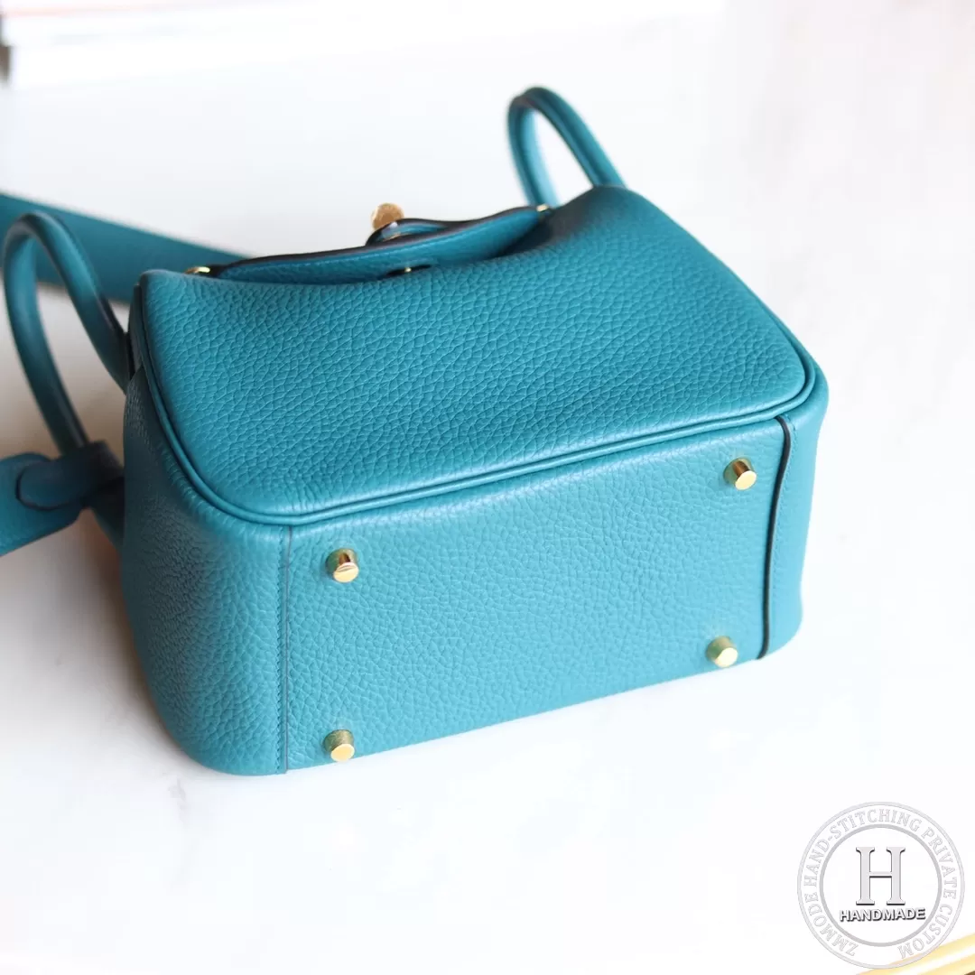 HERMES MINI LINDY 20 BAG TC W0 Vert bosphore HERMES MINI LINDY 20 BAG TC W0 Vert bosphore