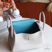 lindy 26 Taurillon Clemence 80 Pearl Grey and P3 Blue de nord